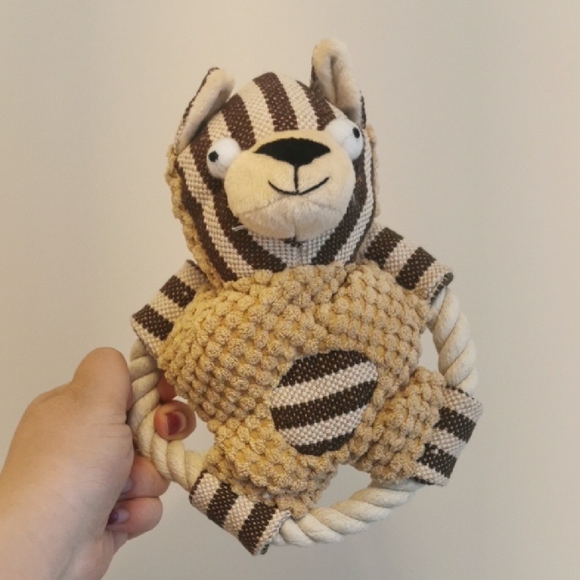 Striped Plush Dog Toy with Rope New Gwp For pet Lovers - Picture 1 of 2